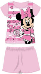 Global Licence Srl Nyári rövid ujjú gyerek pamut pizsama - Disney Minnie egér - csíkos - világosrózsaszín - 128