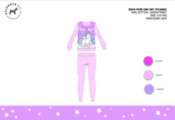 Global Licence Srl Téli pamut interlock gyerek pizsama - Unikornis - világosrózsaszín - 134