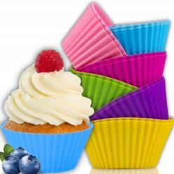 K-MONT Szilikon Muffin Formák Muffin Sütőforma Születésnapra 12 Db-os (FOREMKI SILIKONOWE FORMY DO BABECZKEK)