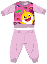Global Licence Srl Baby Shark téli pamut baba pizsama - interlock pizsama - világosrózsaszín - 86