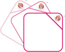 Global Licence Srl Disney Hercegnők kapucnis babatörölköző hímzett mintával - 70 x 70 cm - pink