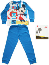 Global Licence Srl Hosszú vékony pamut gyerek pizsama - Mickey egér - Jersey - középkék - 116
