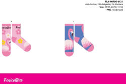 Global Licence Srl Flamingó gyerek pamut normál zokni - 4 pár/csomag - 31-34