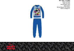 Global Licence Srl Disney Mickey egér vékony pamut gyerek pizsama - jersey pizsama - középkék - 110