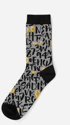 Global Licence Srl Férfi pamut zokni - szürke betűmintás - 43-46 - Evidence