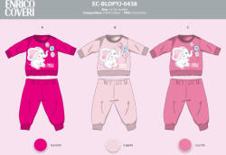 Global Licence Srl Enrico Coveri hosszú vékony baba pizsama - 100% pamut pizsama - Elefánt mintával - világosrózsaszín - 92