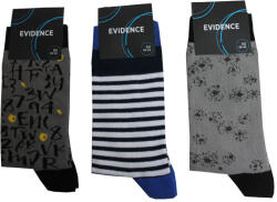 Global Licence Srl Férfi pamut zokni - 3 pár - mintás - 39-42 - szürke-fehér-világosszürke - Evidence