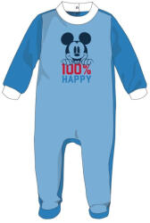 Global Licence Srl Disney Mickey egér baba velúr rugdalózó - középkék-fehér - 0-1 hónapos babának