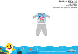 Global Licence Srl Baby Shark baba pizsama - jersey pamut pizsama - szürke - 80