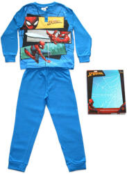 Global Licence Srl Hosszú vékony pamut gyerek pizsama - Pókember - Jersey - középkék - 122