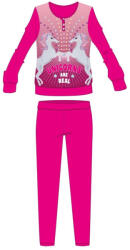 Global Licence Srl Unikornis téli pamut gyerek pizsama - interlock pizsama - Unicorns are real felirattal - pink - 98