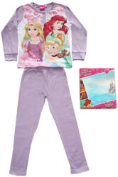 Global Licence Srl Hosszú vékony pamut gyerek pizsama - Hercegnők - Aranyhaj, Ariel, Csipkerózsika mintával - Jersey - világoslila - 98