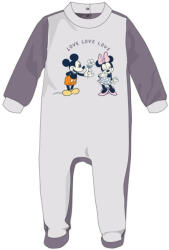 Global Licence Srl Disney Minnie egér baba velúr rugdalózó - szürke - 3-6 hónapos babának