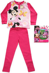 Global Licence Srl Hosszú vékony pamut gyerek pizsama - Minnie egér - pillangókkal - Jersey - pink - 122