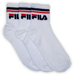 Global Licence Srl Fila unisex pamut zokni - rövid állású zokni - bordázott szár - 3 pár - fehér - 39-42