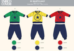 Global Licence Srl Enrico Coveri hosszú vékony baba pizsama - 100% pamut pizsama - zöld-sötétkék - 86