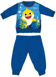 Global Licence Srl Baby Shark téli vastag baba pizsama - pamut flanel pizsama - középkék - 80