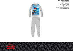 Global Licence Srl Disney Mickey egér vékony pamut gyerek pizsama - jersey pizsama - szürke - 104