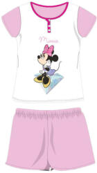 Global Licence Srl Nyári rövid ujjú gyerek pamut pizsama - Disney Minnie egér - Minnie felirattal - világosrózsaszín - 116