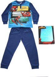 Global Licence Srl Hosszú vékony pamut gyerek pizsama - Pókember - Jersey - sötétkék - 128