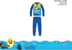 Global Licence Srl Baby Shark gyerek pizsama kisfiúknak - jersey pamut pizsama - középkék - 116
