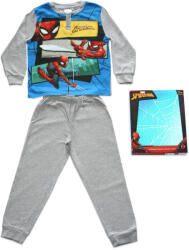 Global Licence Srl Hosszú vékony pamut gyerek pizsama - Pókember - Jersey - szürke - 128