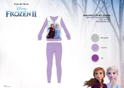 Global Licence Srl Téli pamut interlock gyerek pizsama - Disney Jégvarázs - világoslila - 98