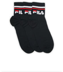 Global Licence Srl Fila unisex pamut zokni - rövid állású zokni - bordázott szár - 3 pár - fekete - 39-42