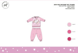 Global Licence Srl Téli pamut interlock baba pizsama - Unikornis - világosrózsaszín - 80