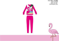 Global Licence Srl Flamingó vékony pamut gyerek pizsama - jersey pizsama - pink - 122
