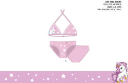 Global Licence Srl Unikornis kétrészes fürdőruha kislányoknak - bikini háromszög felsőrésszel - világosrózsaszín - 116