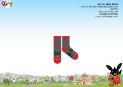 Global Licence Srl Bing nyuszi csúszásgátlós teliplüss bokazokni gyerekeknek - szürke-piros - 27-30