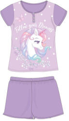 Global Licence Srl Unikornis nyári rövid ujjú gyerek pizsama - pamut jersey pizsama - lila - 116