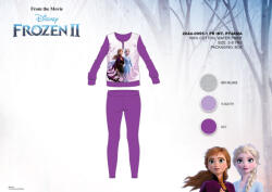 Global Licence Srl Téli pamut interlock gyerek pizsama - Disney Jégvarázs - sötétlila - 98