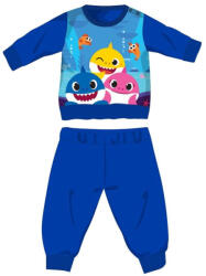 Global Licence Srl Baby Shark téli pamut baba pizsama - interlock pizsama - középkék - 92
