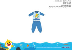 Global Licence Srl Baby Shark baba pizsama - jersey pamut pizsama - világoskék - 98