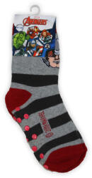 Global Licence Srl Csúszásgátlós gyerek bokazokni - Bosszúállók - teliplüss - szürke-piros - 31-34