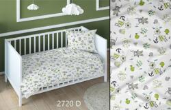 Karo Pamut ágyneműhuzat 140x200 tengeri fehér zöld gyerek cipzáras (2359101)