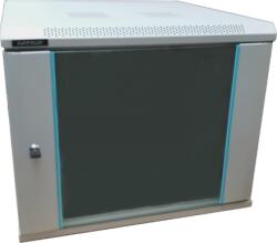 Dateup Rack 6U 600x600, montare pe perete, usa din sticla, panouri laterale detasabile si securizate, dezasamblat, culoare gri RAL 7035, DATEUP (MP.6606.9000)