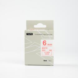 Compatibil Epson LK-2WRN, SS6RW, 6mm x 9m, text rosu / fundal alb, banda compatibila (LKSS6RW)