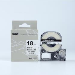 Compatibil Epson LK-5WBN, SS18KW, C53S655006, 18mm x 9m, text negru / fundal alb, banda compatibila (LKSS18KW)