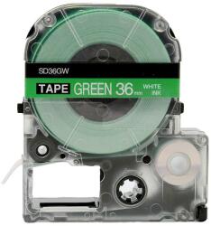 Compatibil Epson LC-7GWV, SD36GW, 36mm x 8m, text alb / fundal verde, banda compatibila (LCSD36GW)