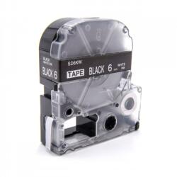 Compatibil Epson LC-2BWV, SD6KW, 6mm x 8m, text alb / fundal negru, banda compatibila (LCSD6KW)