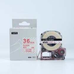 Compatibil Epson LK-7TRN, ST36RW, 36mm x 9m, text rosu / fundal transparent, banda compatibila (LKST36RW)