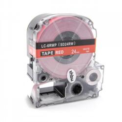Compatibil Epson LK-6RWP, SD24RW, 24mm x 9m, text alb / fundal rosu, banda compatibila (LKSD24RW)