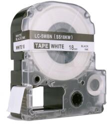 Compatibil Epson LC-5WBN, SS18KW, 18mm x 8m, text negru / fundal alb, banda compatibila (EPLCSS18KW)