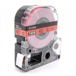 Compatibil Epson LK-4RBP, SC12RW, C53S654007, 12mm x 9m, text negru / fundal rosu, banda compatibila (LKSC12RW)