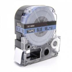 Compatibil Epson LK-5LBP, SC18BW, 18mm x 9m, text negru / fundal albastru, banda compatibila (LKSC18BW)
