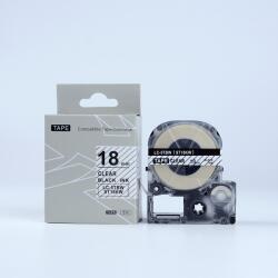 Compatibil Epson LK-5TBN, ST18KW, C53S655008, 18mm x 9m, text negru / fundal transparent, banda compatibila (LKST18KW)