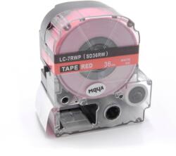 Compatibil Epson LK-7RWP, SD36RW, 36mm x 9m, text alb / fundal rosu, banda compatibila (LKSD36RW)